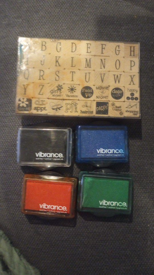 New Alphabet Rubber Stamps And 4 New Vibrance Color Stamp Pads 