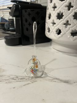 Vintage hand-blown glass dinner bell