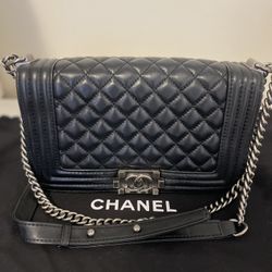 Chanel Small Boy Flat Leather Bag