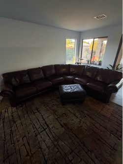 Leather sectional couch