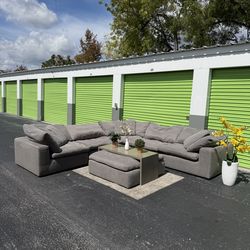 Light Gray Modular Cloud Sectional Sofa - City Furniture