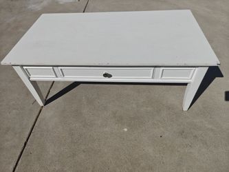 White Coffee Table with Storage drawer