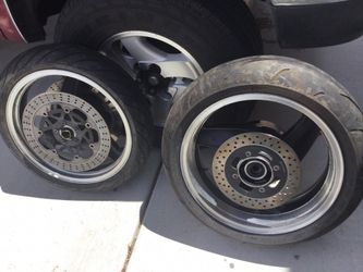 1993-01 Zx-11 D Front And Rear Wheels With Brake Rotors ZX11 Ninja 1100