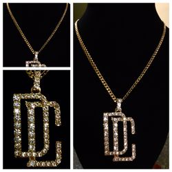 14K Gold Plated Cuban Chain With Iced Out DC Dream Chasers Pendant