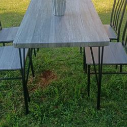 Grey Table With 4 Chairs
