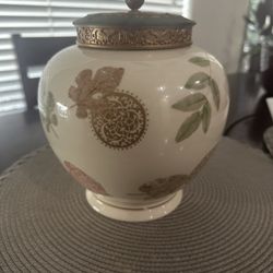 Vintage Lenox Nature’s Impressions Burnished Leaf Ginger Jar