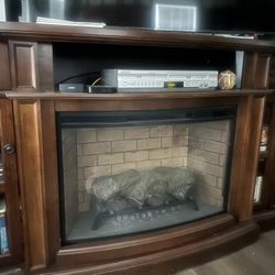 Entertainment Center/Fireplace W/ Samsung DVD Player 