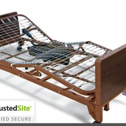 Medline Hospital Bed Complete: Frame, Bed Pendant, 2 Side Rails, UniSoft Alternating Air Mattress & Air Pump