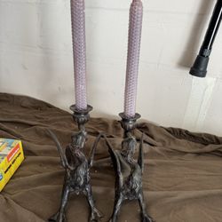 Pair of Griffin Candle Holders