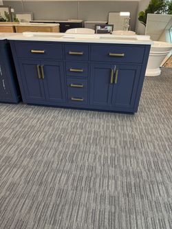 61” Bathroom Vanity In Blue 