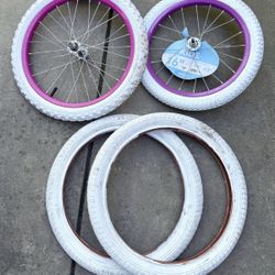Lot of 5 - Huffy Kids Bikes Wheels & Tires 16 inch & 18 inch