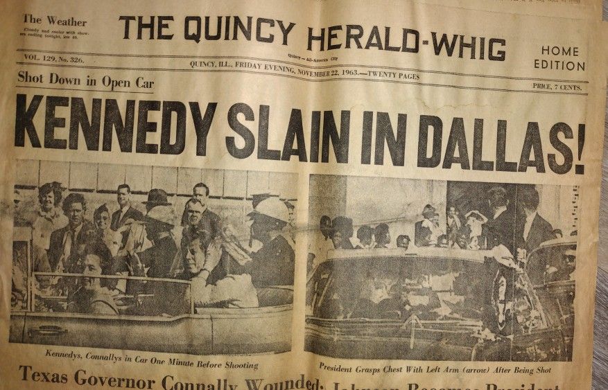 1963 Original Assassination Of JFK paper