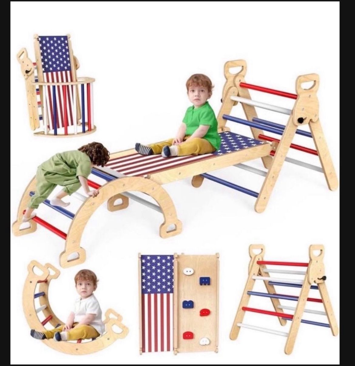 Pikler Triangle Set, Pickler 5 In 1 Climbing Gym PRICE IS FIRM