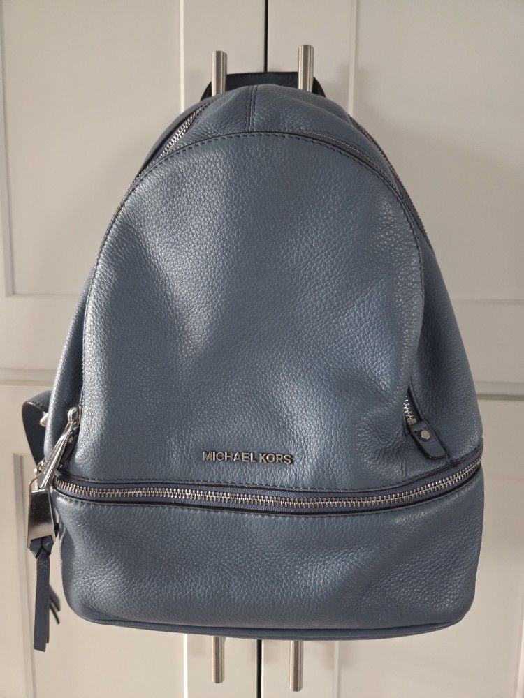 Michael Kors Blue Leather Backpack