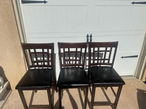 Set of 3 Wooden counter height Stools see pictures for details