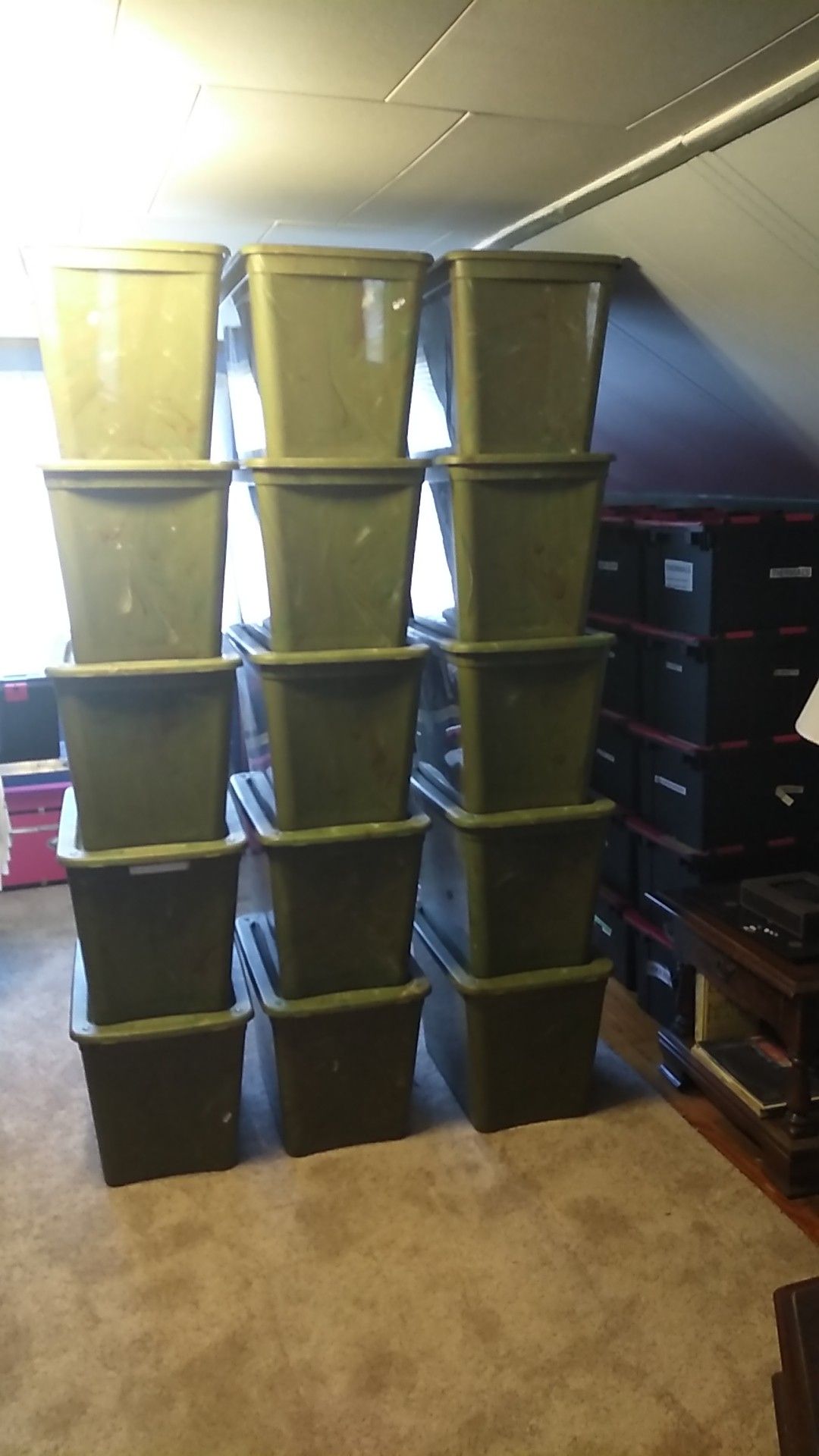 12 Matching storage totes approx. 23x15x16