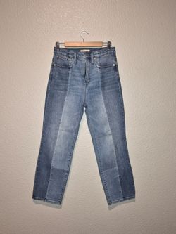 Madewell Classic Straight Two Tone Colorblock Panel Jeans 28 EUC