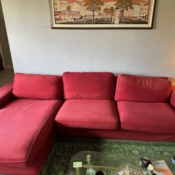 Red L Shaped Couch *YOU HAUL*