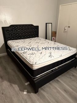 NEW QUEEN BED FRAME WITH MATTRESS
