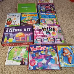 Kids Puzzles, Games, Science Kit, Twister Etc