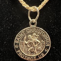 14k Gold Saint Christopher Pendant 