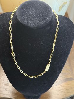18k Gold Paperclip Necklace