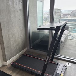 HCCSPORT Treadmill with Incline, 3 in 1 Under Desk Treadmill Walking Pad with Removable Desk Workstation 