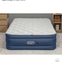 Sealy AlwayzAire Tough Guard Duvet Top Air Mattress Queen with Built-in Dual Pump