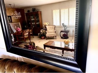 Large Black Framed Wall Mirror