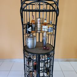 Floor Iron Wine Rack/ Bar