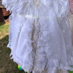 Vestido De Bautizo Talla 1 en $35