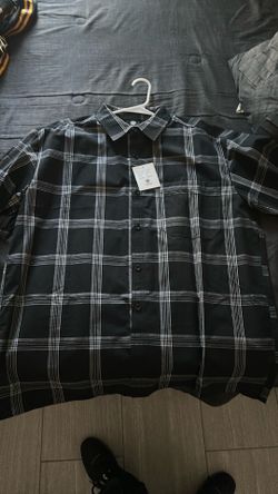 Brand new black white button up shirt