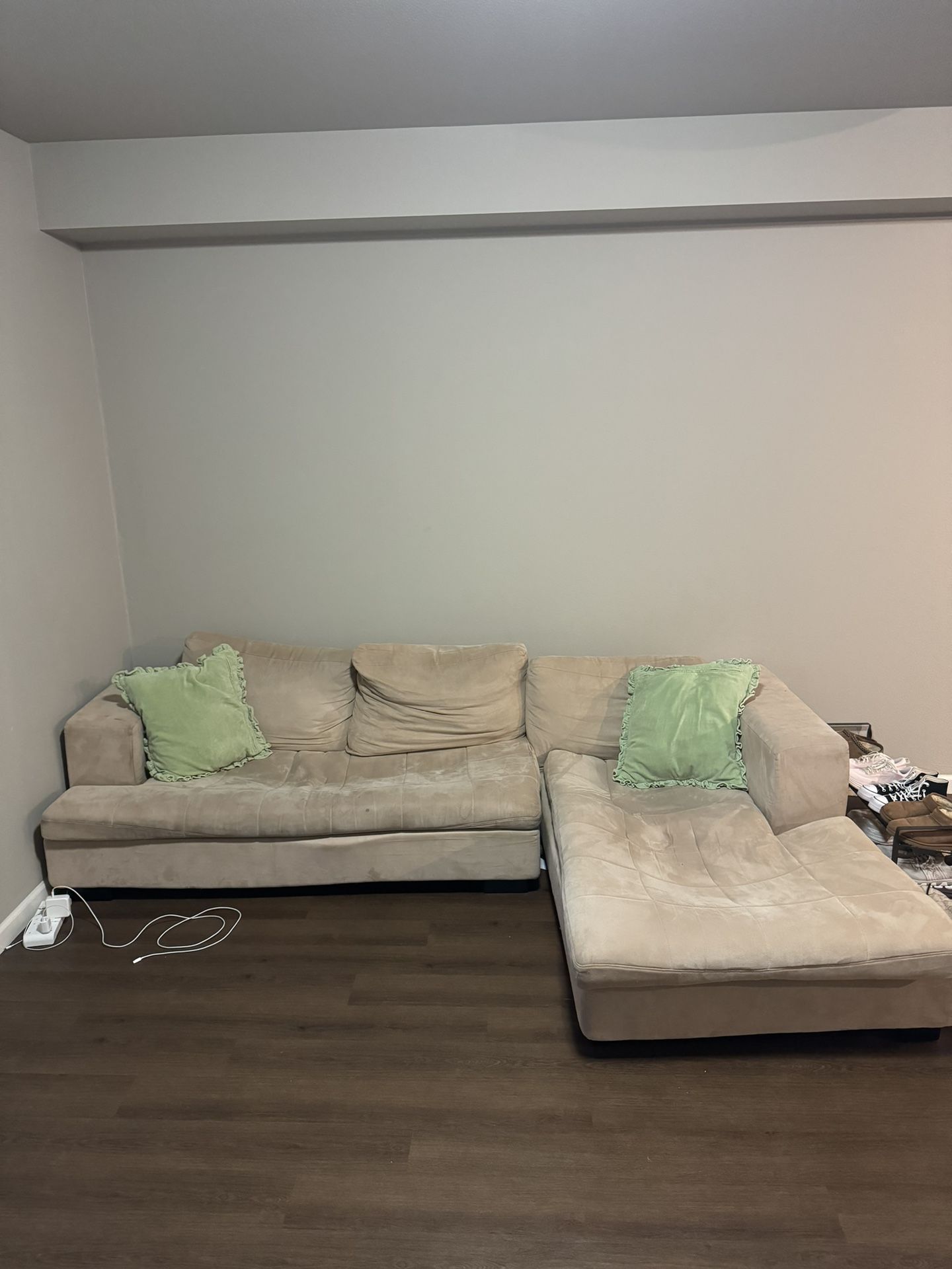 Tan Couch And Pillows
