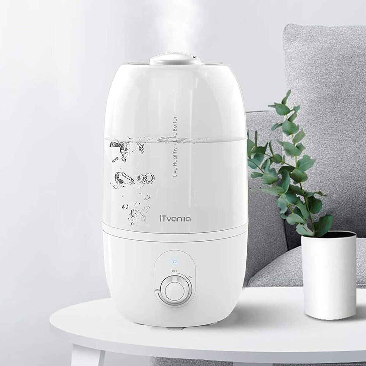 iTvanila Humidifiers, Cool Mist Humidifier for Bedroom HUC1A Black