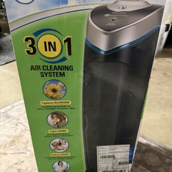 GERMGUARDIAN HEPA PURE™ 22" TOWER AIR PURIFIER (3-SPEED 3-STAGE UV-C FILTRATION, GRAY)