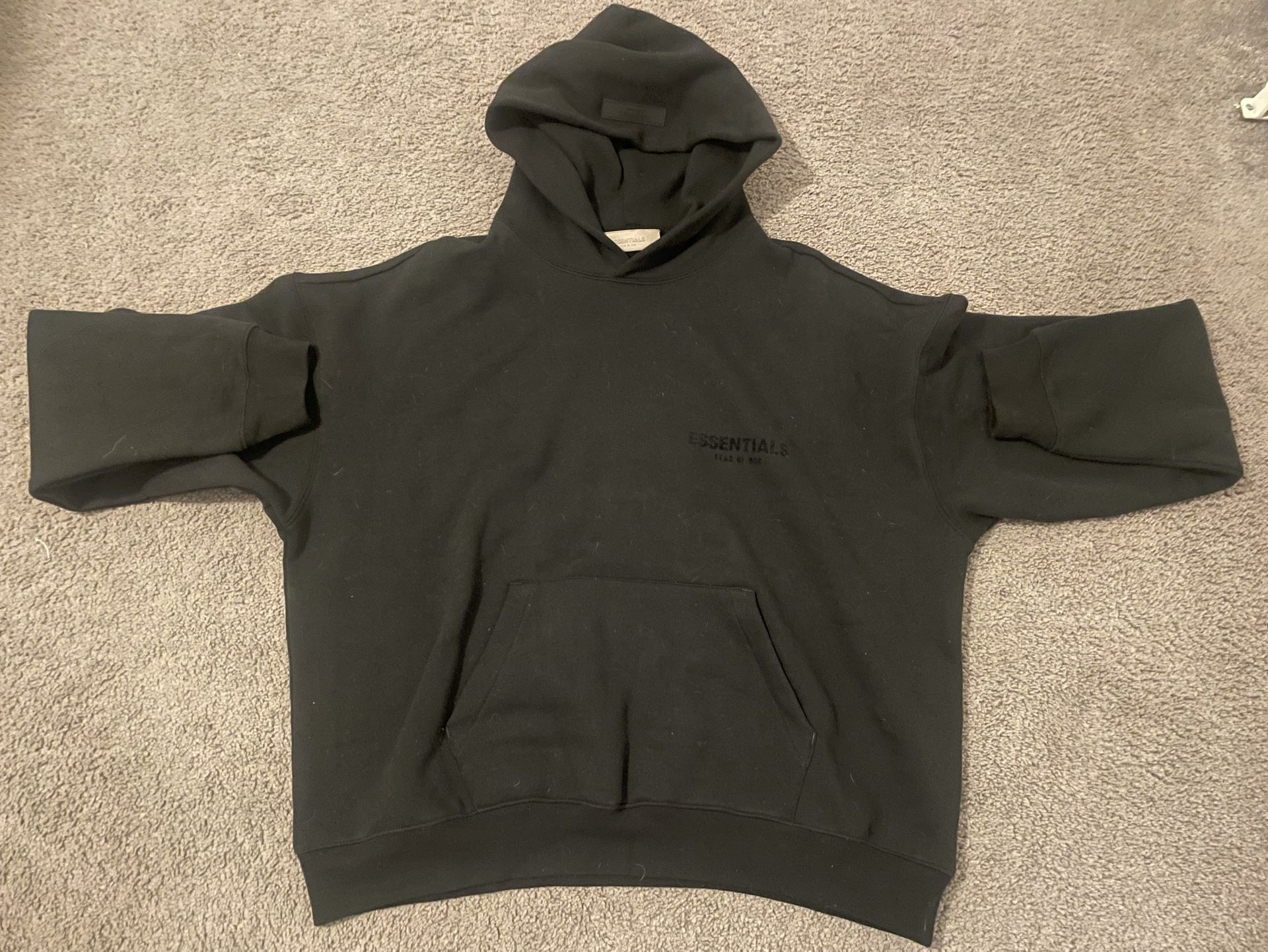 Size M Black Fear Of God Essentials Hoodie