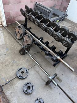 “ FREE BENCH “ Barbell , Curl Bar , Olympic Bar Metal Plates Not Dumbellssss