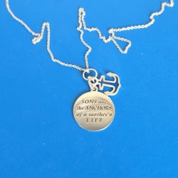 Sterling Silver "Mom of Sons" Charm Necklace 