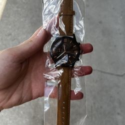 Faux Leather/Velvet Band Watch