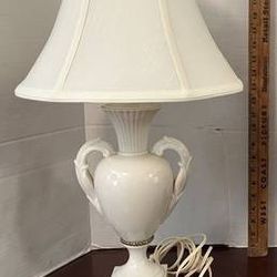 Vintage Lenox Porcelain Table Lamp with Silk Shade