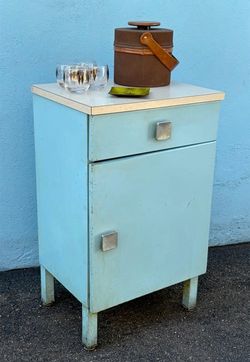 Mid century metal medical cabinet
