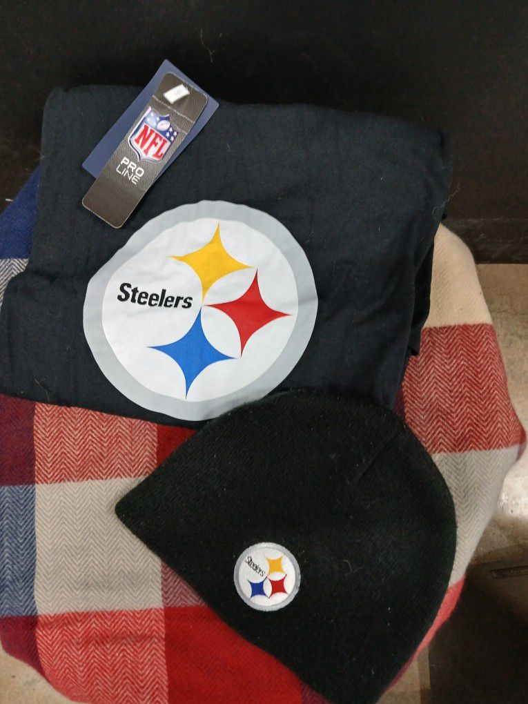 STEELERS FANS TSHIRT AND BEANIE  LOWER PRICE
