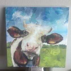 Cow Canvas Wall Art 24x24