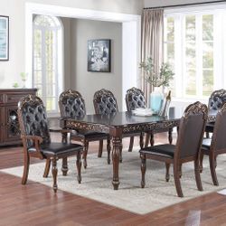 Brand New Cherry 9pc Dining Table Set