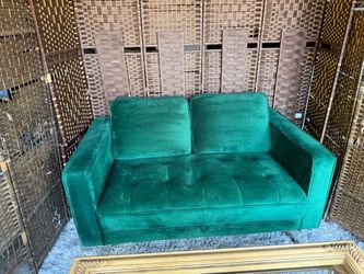 Green Velvet Loveseat Sofa