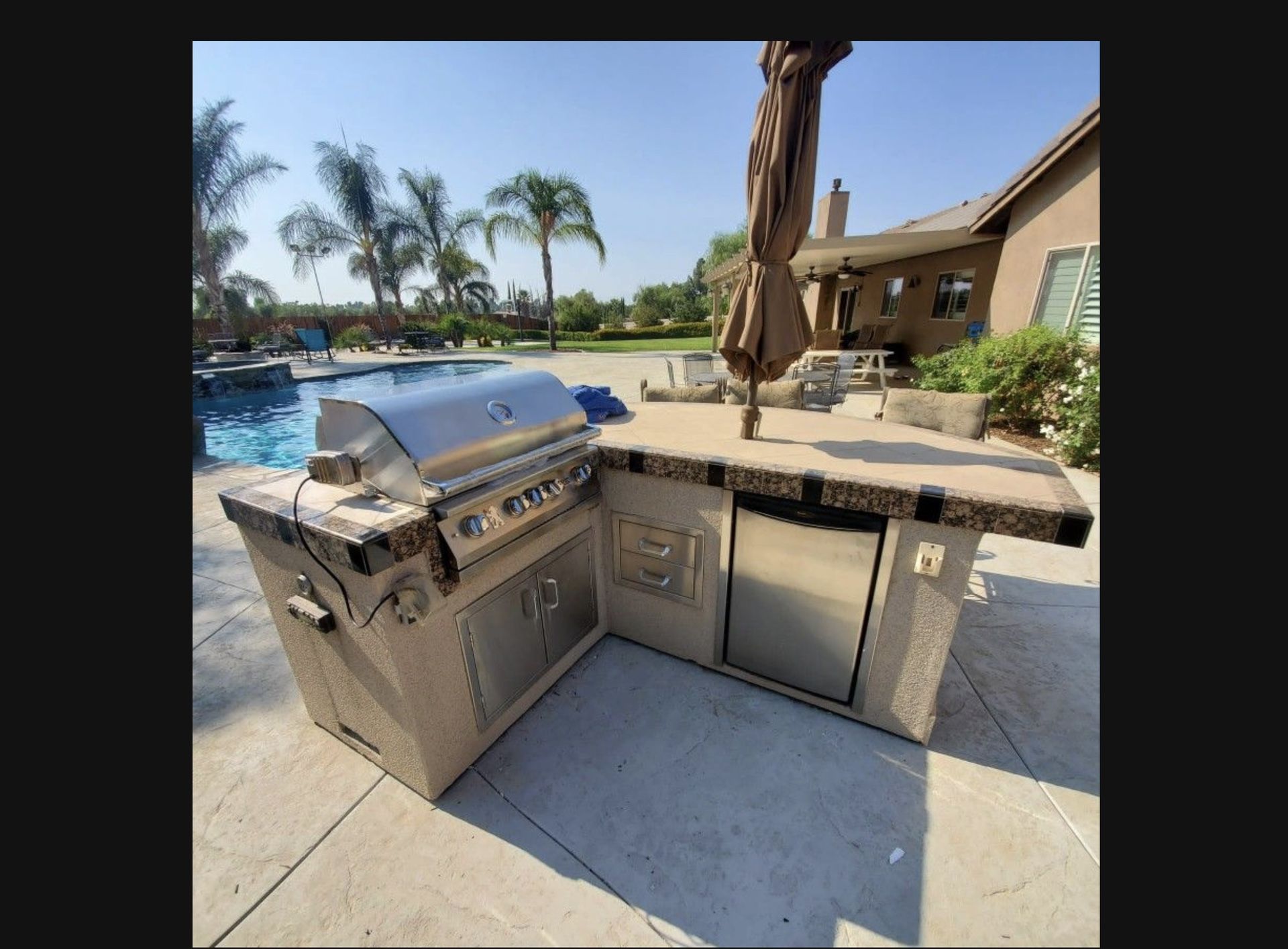 L-shaped Bbq Island Barbeque Kitchen Grilling Outdoor Cooking Home Improvement