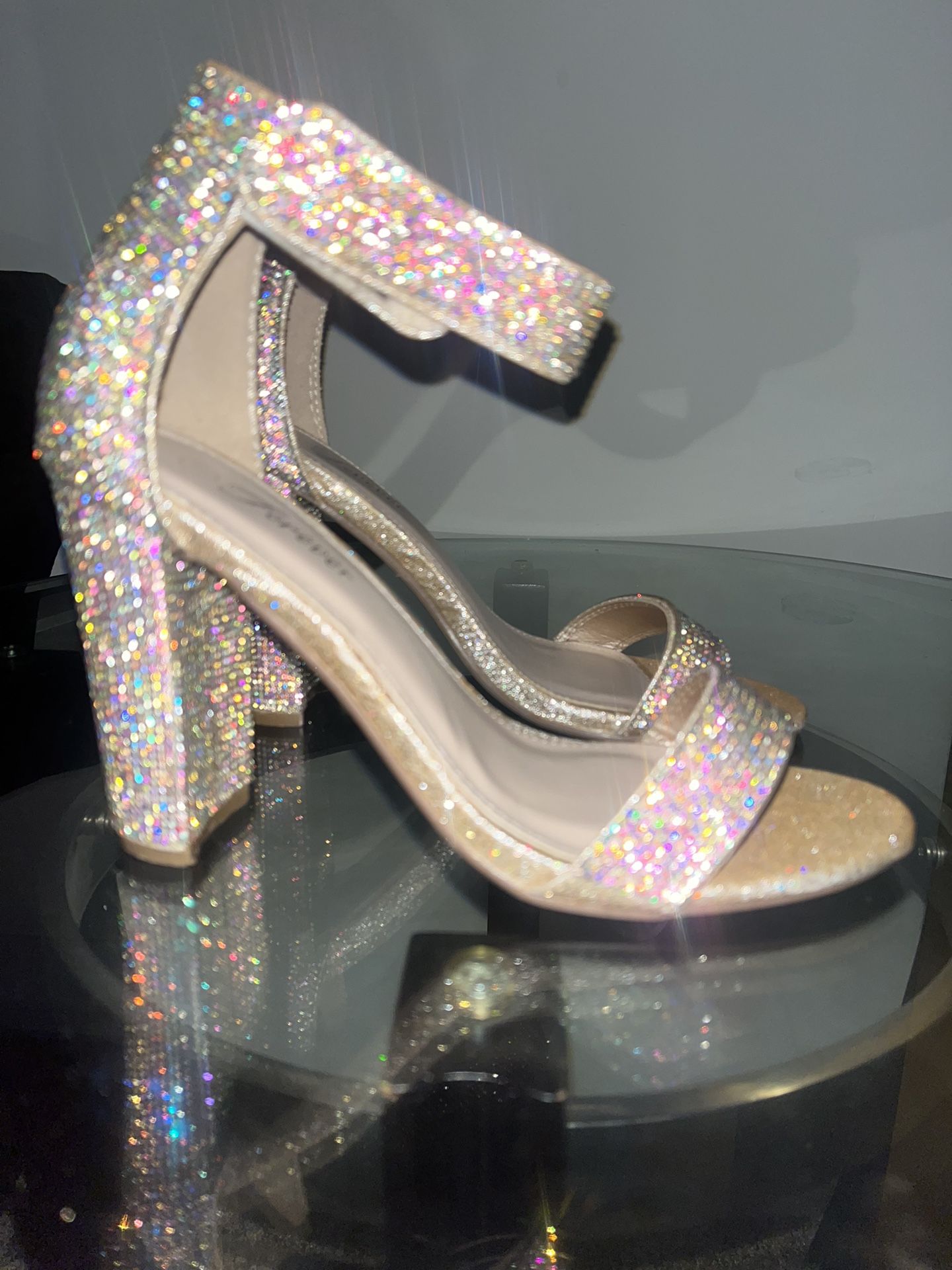 Sparkly Block Heels