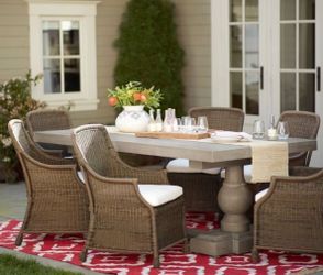 Pottery Barn Saybrook whicker Chairs with cushions