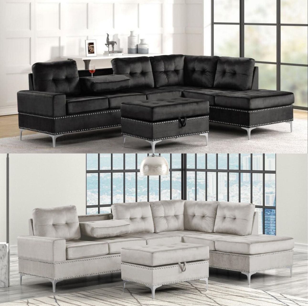 NEW SECTIONAL WITH OTTOMAN AND FREE DELIVERY 