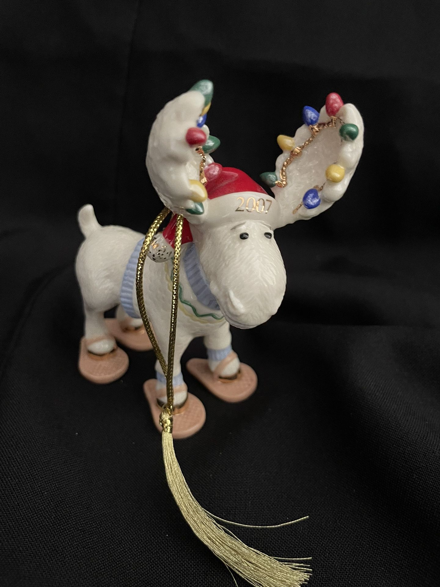 Lenox 2007 Merry Moose shoes Christmas Ornament